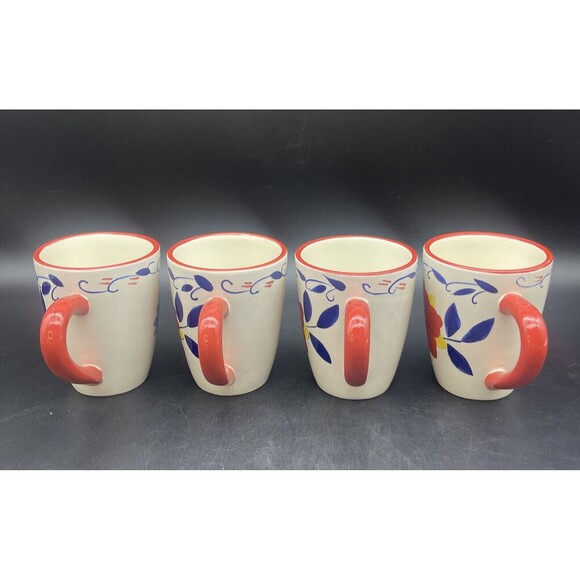 Pier 1 PORTALEGRE Floral Coffee Tea Cup Mug Set of 4 - Picture 4 of 6